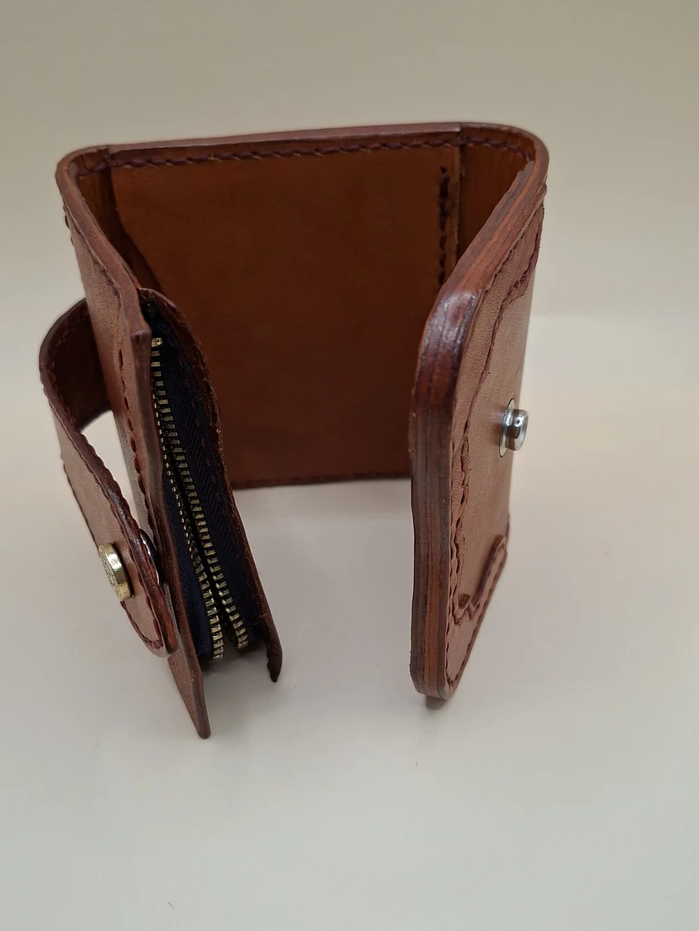 Handcrafted Brown Leather Wallet with Winchester Accent